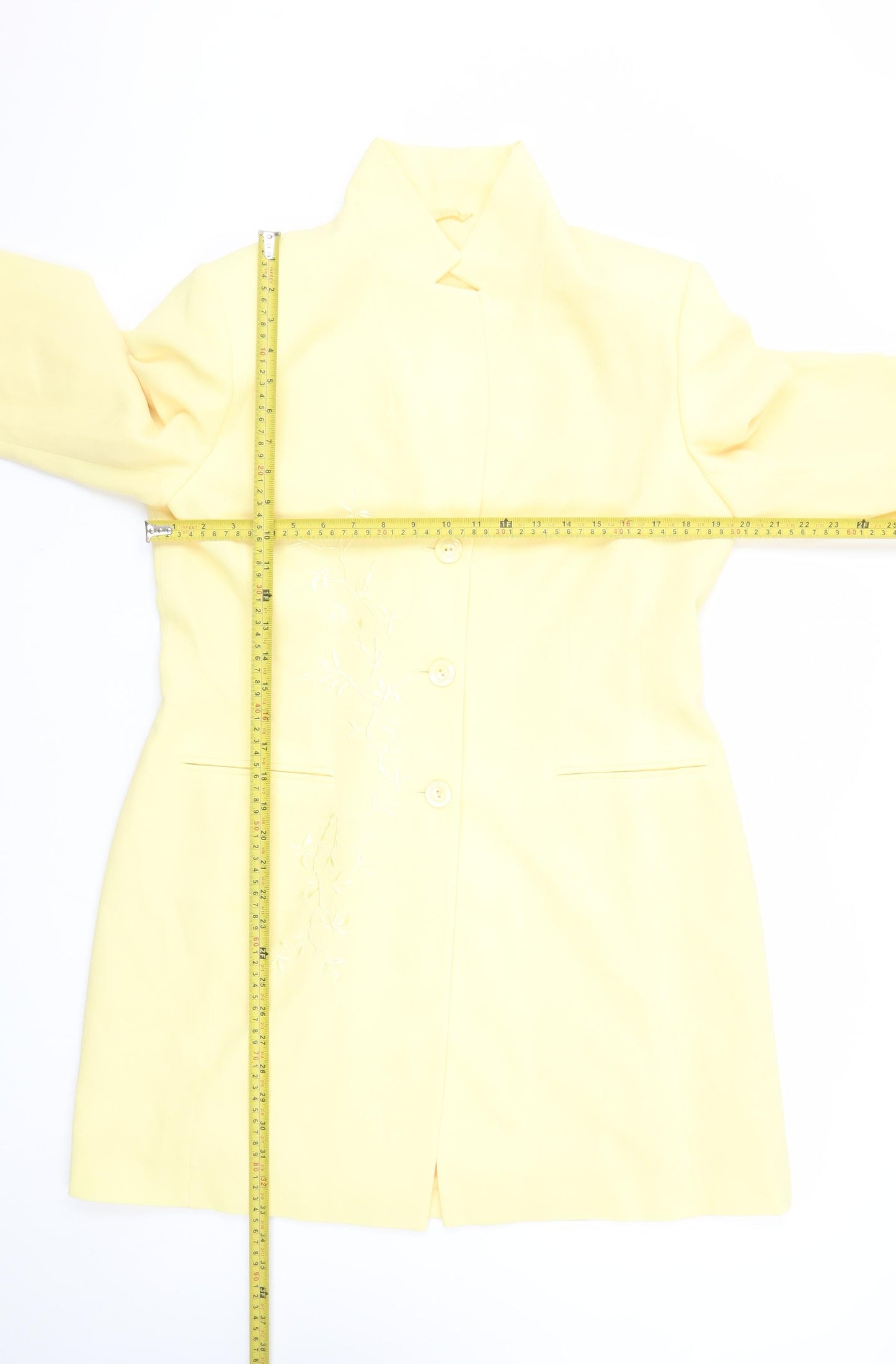 Hamells Womens Yellow Size 16 Lined Single-Breasted Blazer Jacket