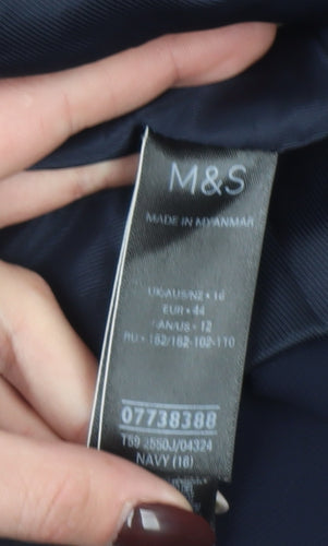 Marks and Spencer Women’s Blue Tailored Fit Blazer Size 16