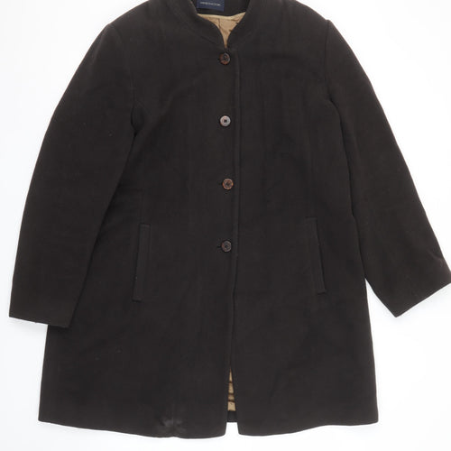Windsmoor Women's Black Wool Blend Long Overcoat Size 16
