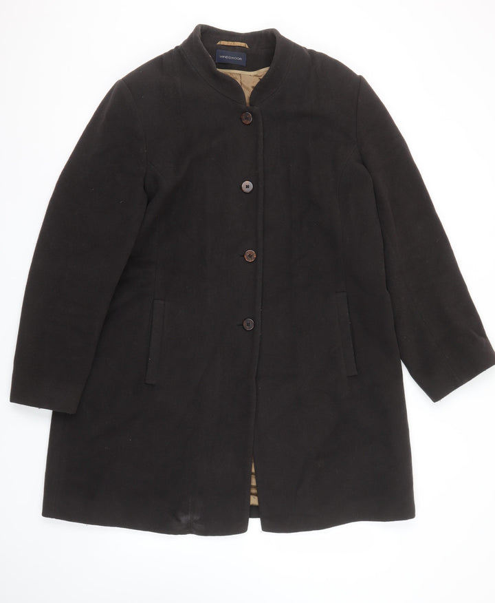 Windsmoor Women's Black Wool Blend Long Overcoat Size 16