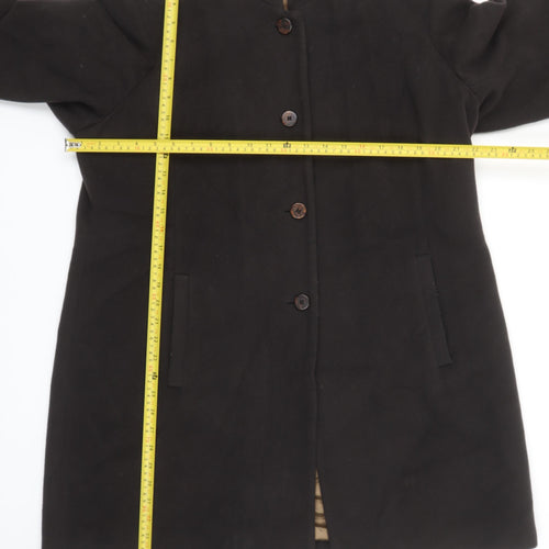 Windsmoor Women's Black Wool Blend Long Overcoat Size 16