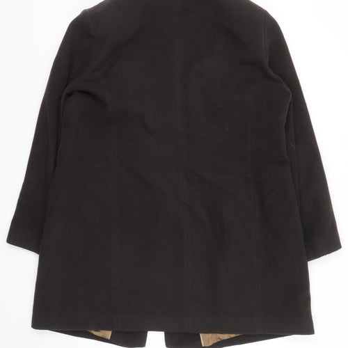Windsmoor Women's Black Wool Blend Long Overcoat Size 16