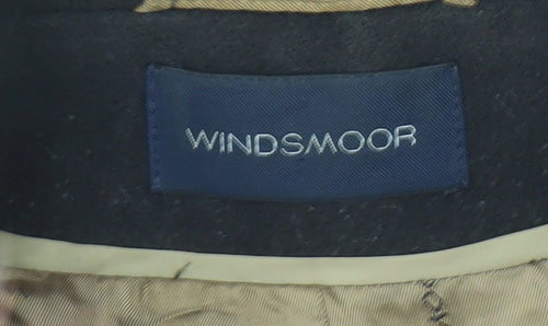 Windsmoor Women's Black Wool Blend Long Overcoat Size 16