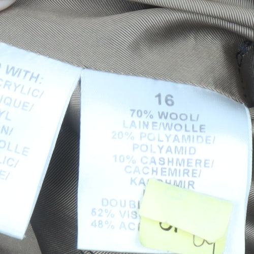 Windsmoor Women's Black Wool Blend Long Overcoat Size 16
