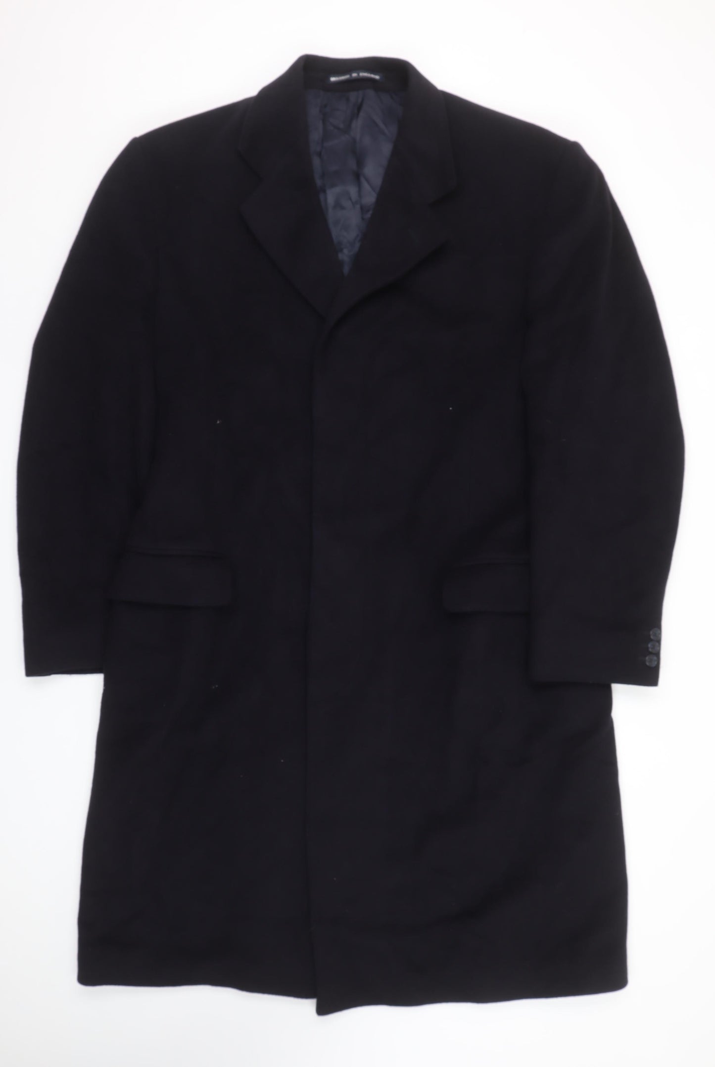 Centaur Men's Black Wool Overcoat 42in Regular Long Coat