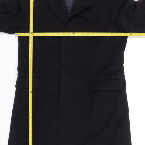 Centaur Men's Black Wool Overcoat 42in Regular Long Coat