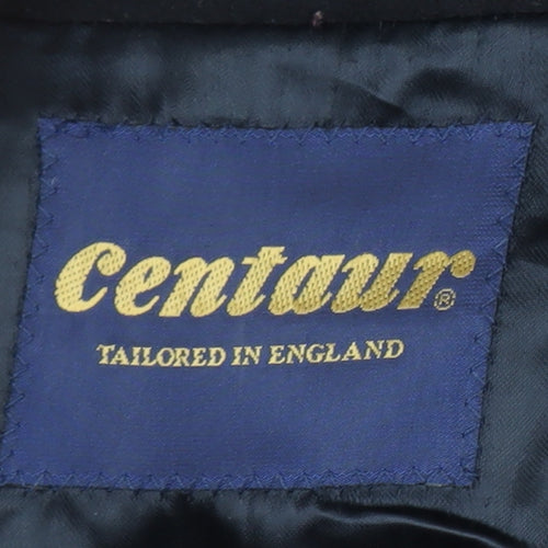 Centaur Men's Black Wool Overcoat 42in Regular Long Coat