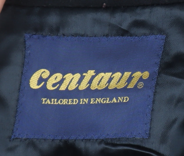 Centaur Men's Black Wool Overcoat 42in Regular Long Coat