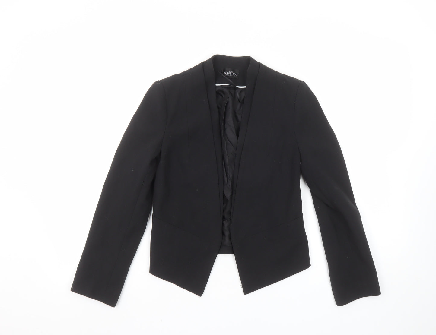 Topshop Petite Black Shawl Collar Blazer Jacket UK 4