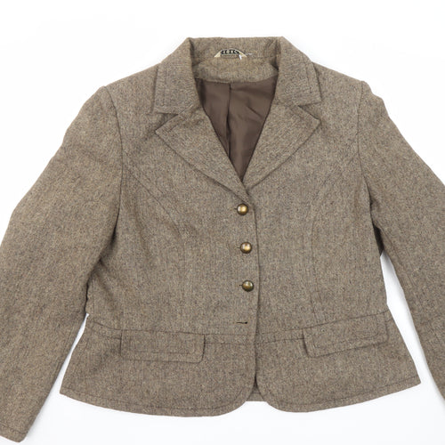 George Women’s Beige Wool Blend Tweed Blazer UK 20 Single-Breasted