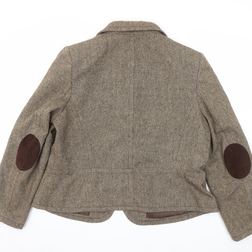 George Women’s Beige Wool Blend Tweed Blazer UK 20 Single-Breasted