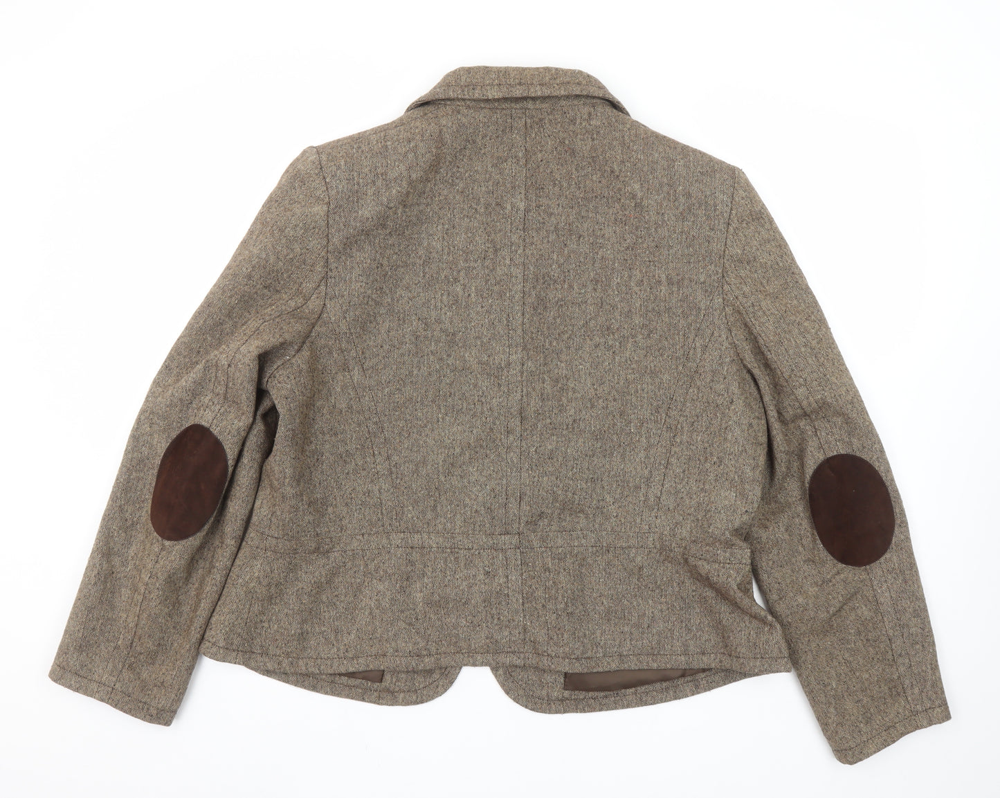 George Women’s Beige Wool Blend Tweed Blazer UK 20 Single-Breasted