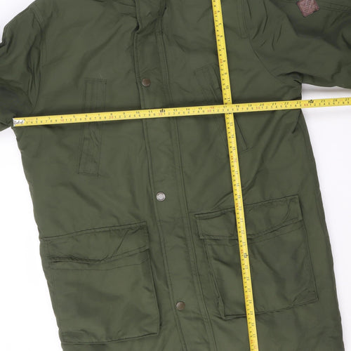 Hollister Men’s Green L Parka Jacket Hooded Lined Weathergear