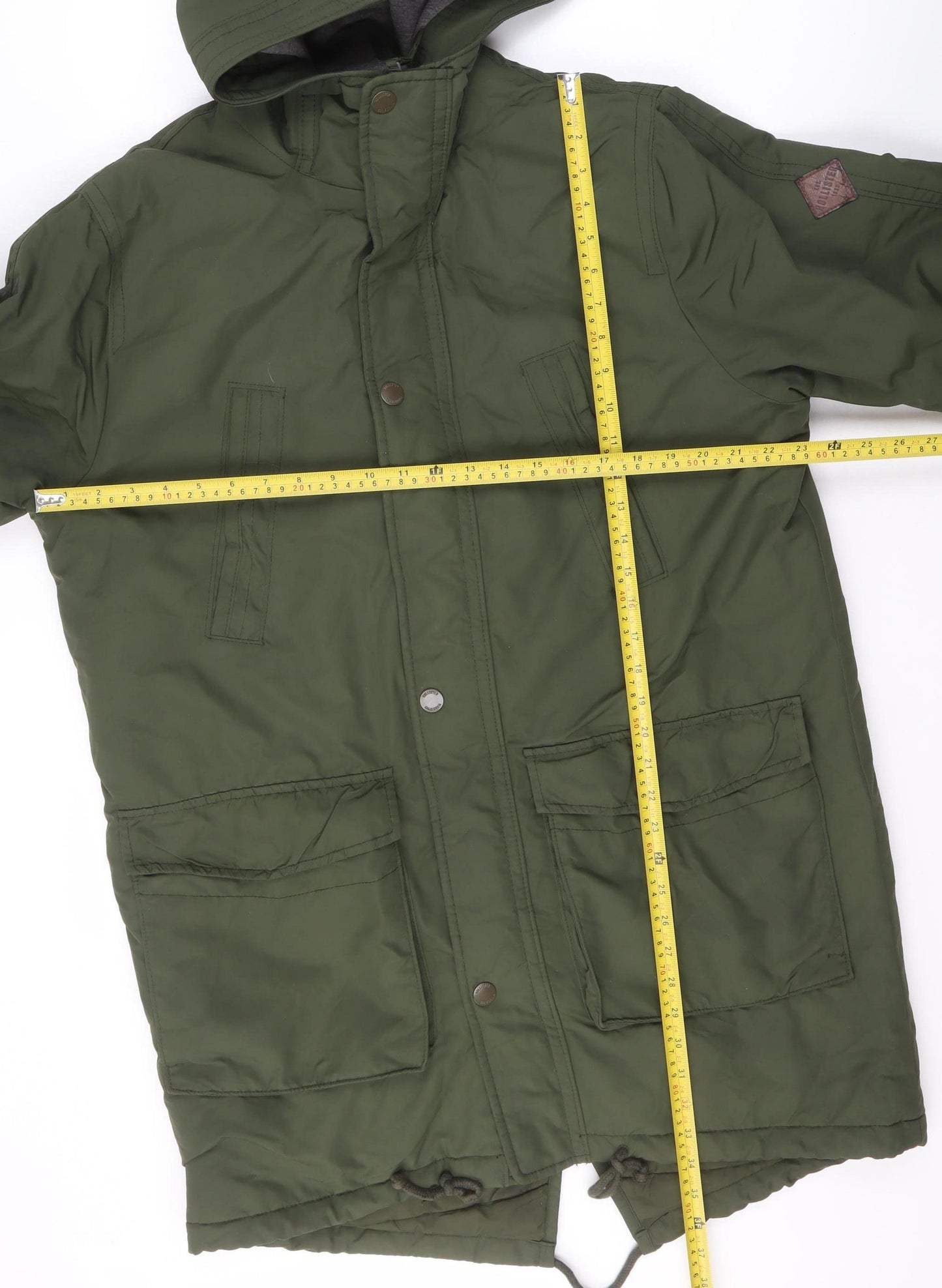 Hollister Men’s Green L Parka Jacket Hooded Lined Weathergear