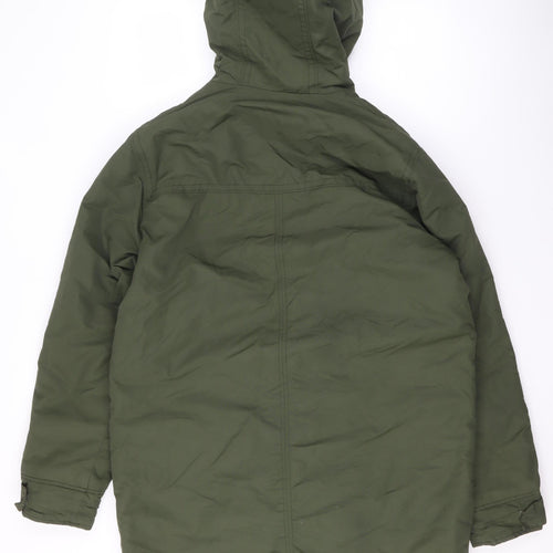Hollister Men’s Green L Parka Jacket Hooded Lined Weathergear