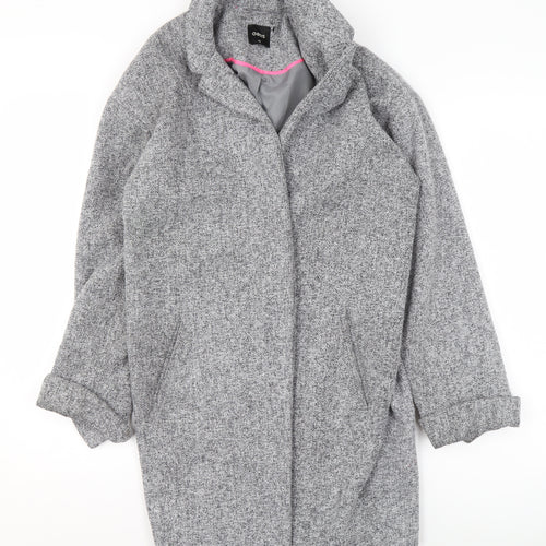Oasis Women Grey Wool Blend Mid-Length Overcoat XS