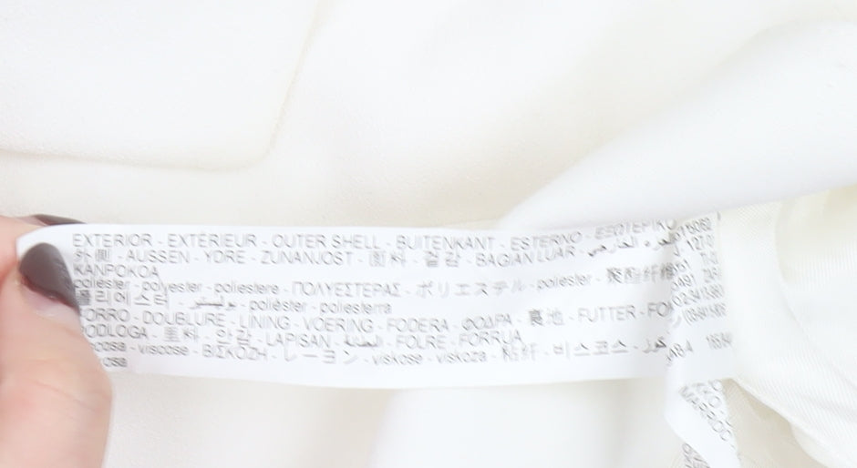 Zara Women White Double-Breasted Blazer Jacket Size S Tailored Fit