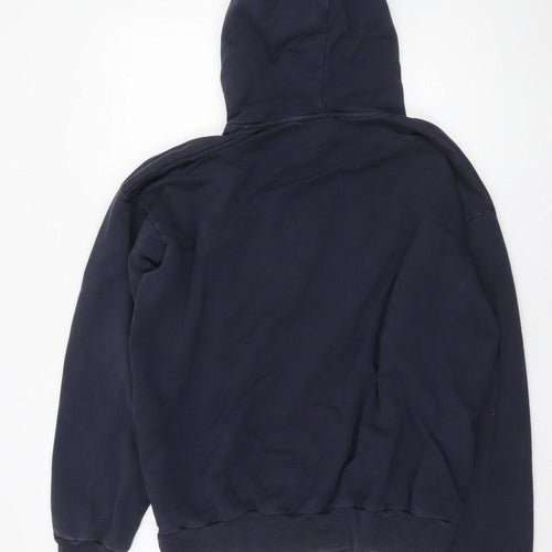 Diesel Mens Blue Pullover Hoodie L Logo Graphic Cotton Sweatshirt