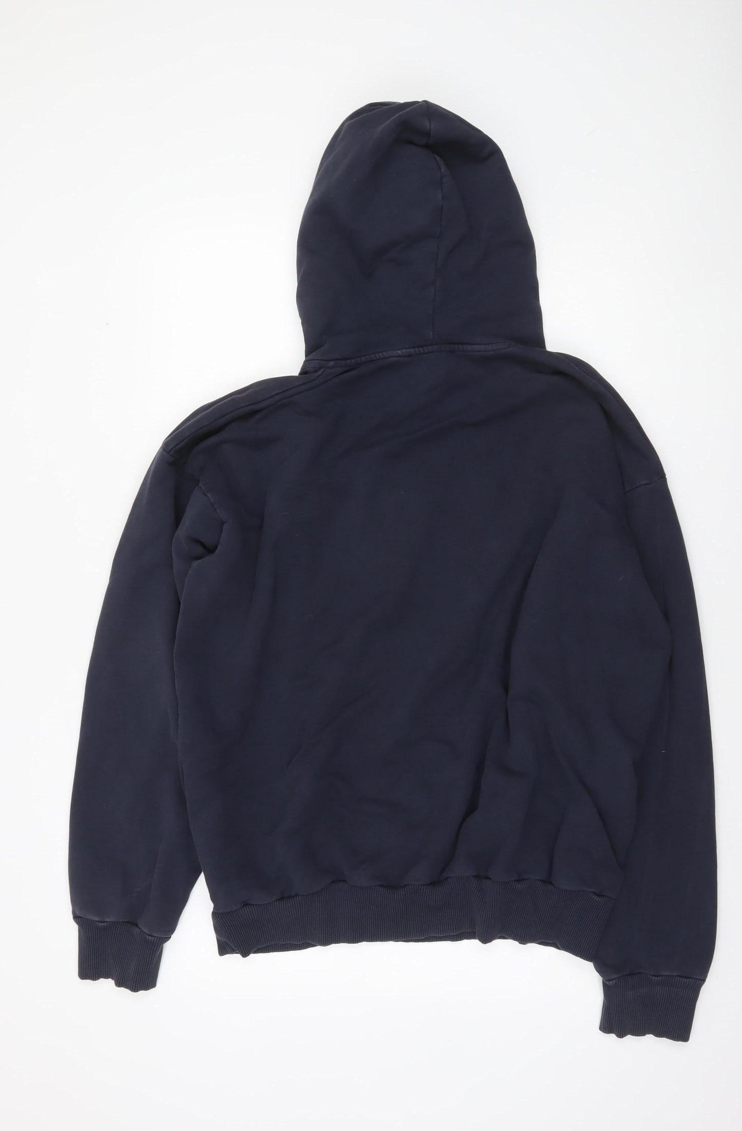 Diesel Mens Blue Pullover Hoodie L Logo Graphic Cotton Sweatshirt