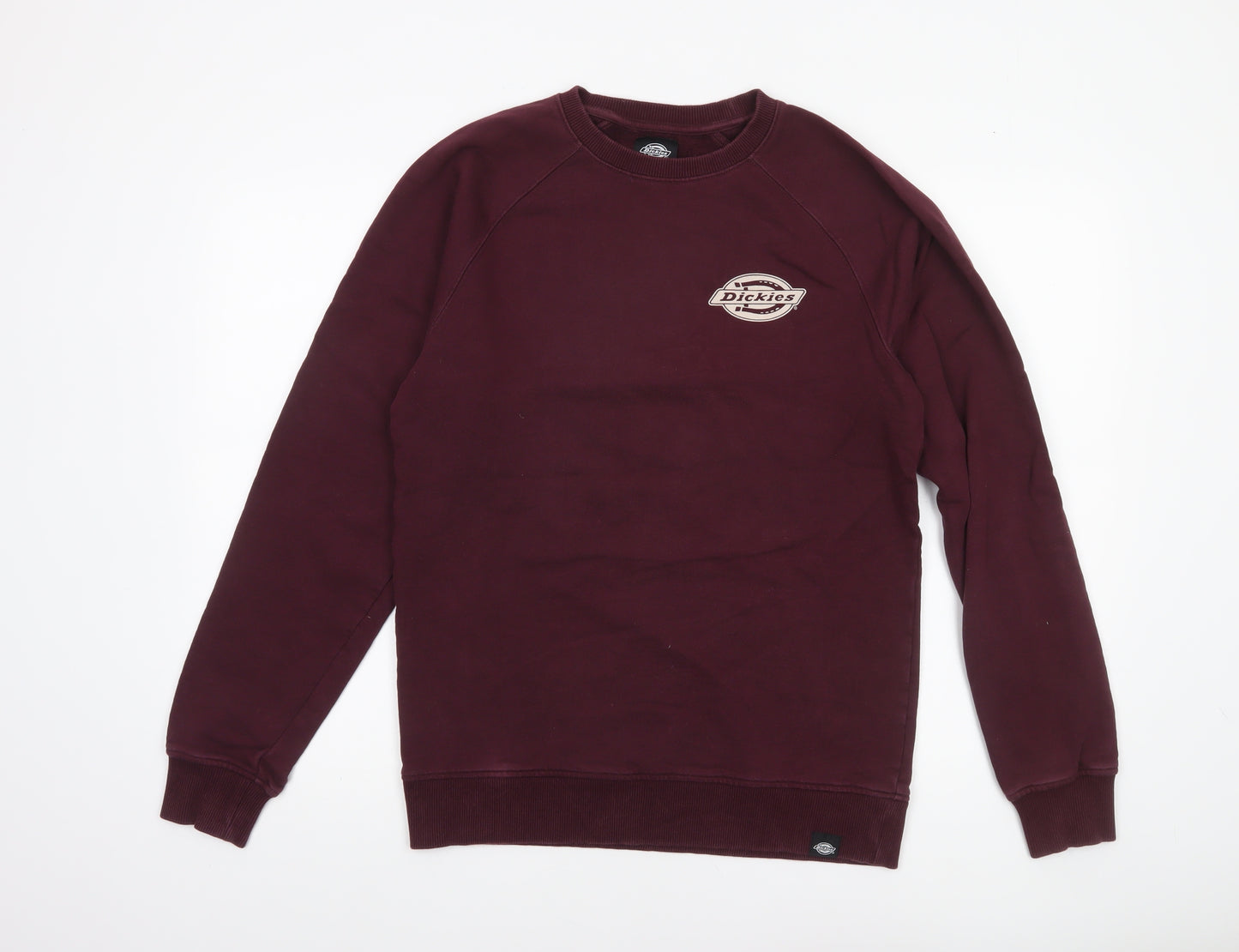 Dickies Men’s Red Small Pullover Sweatshirt Logo Crew Neck