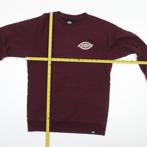 Dickies Men’s Red Small Pullover Sweatshirt Logo Crew Neck