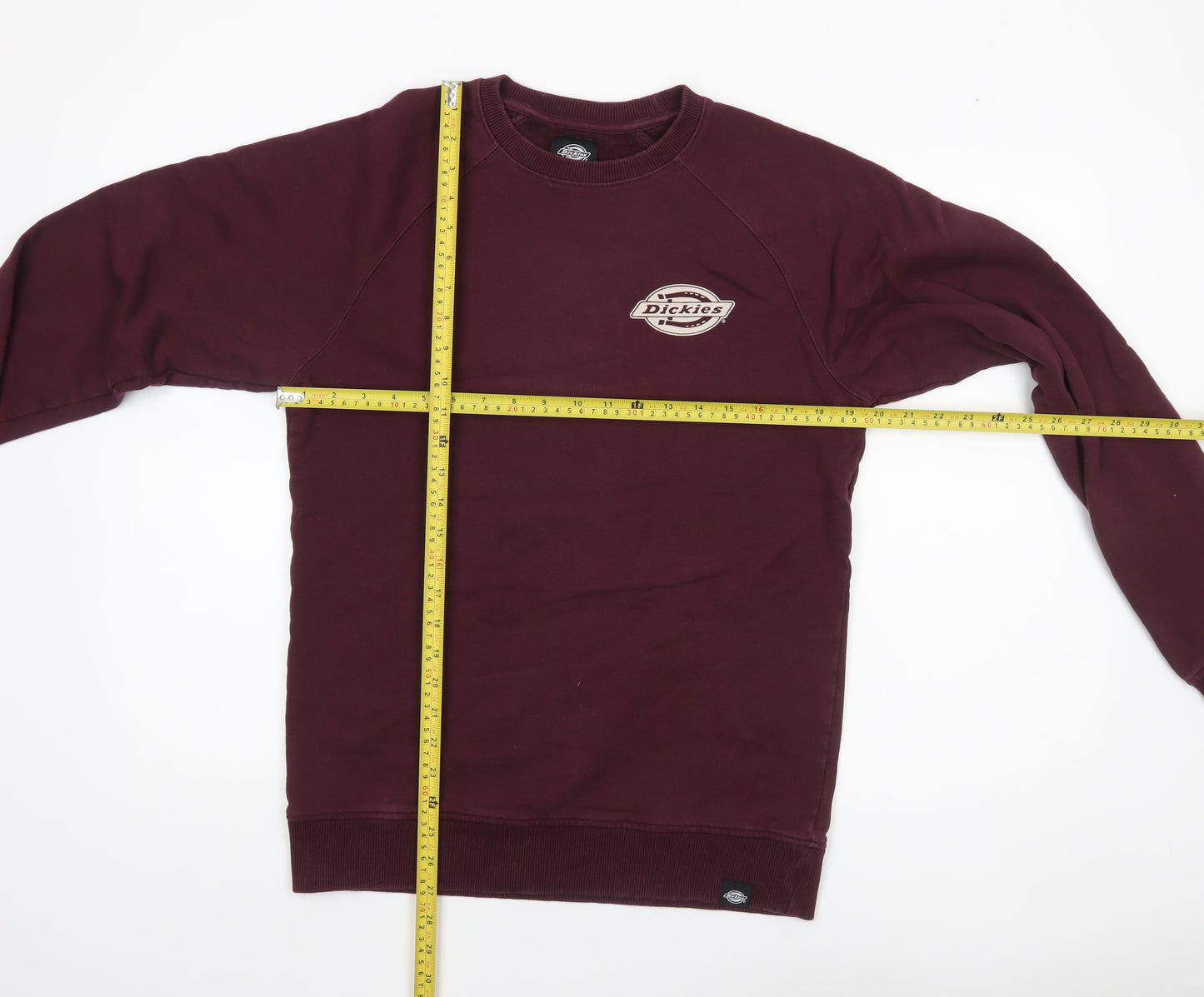 Dickies Men’s Red Small Pullover Sweatshirt Logo Crew Neck