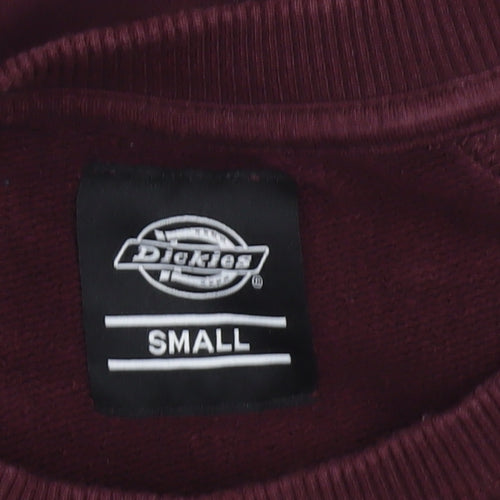 Dickies Men’s Red Small Pullover Sweatshirt Logo Crew Neck