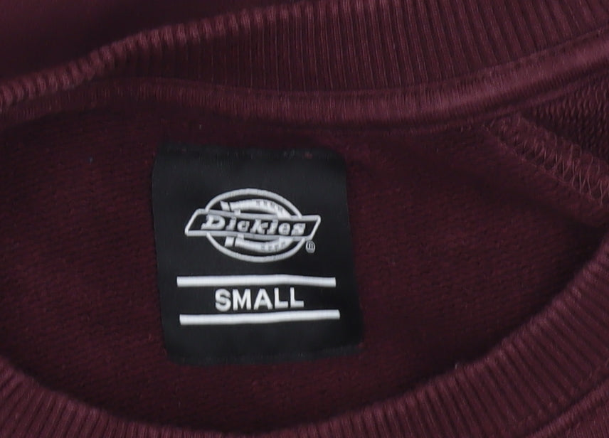 Dickies Men’s Red Small Pullover Sweatshirt Logo Crew Neck