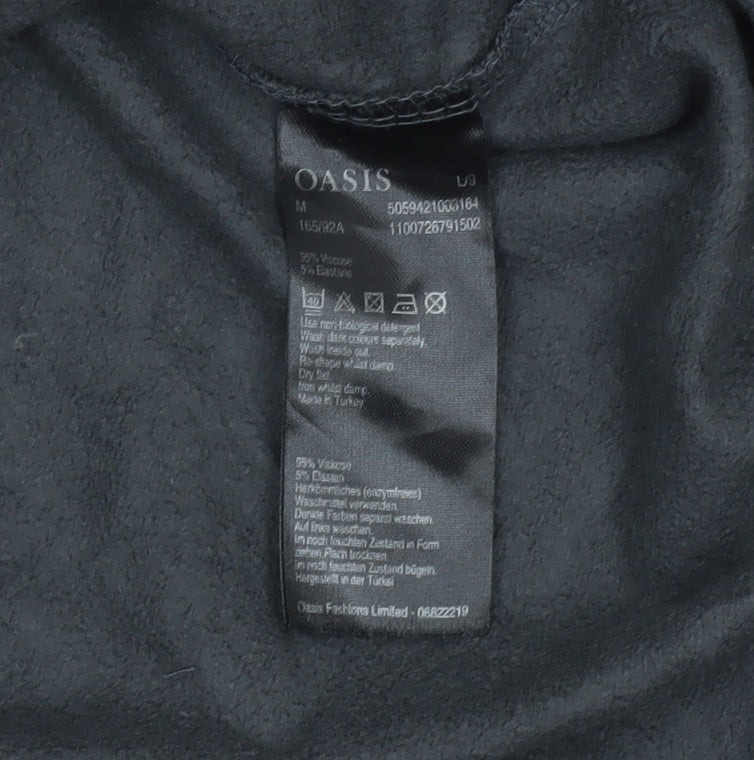 Oasis Women Black Star Embellished Pullover Sweatshirt Size M Viscose Blend
