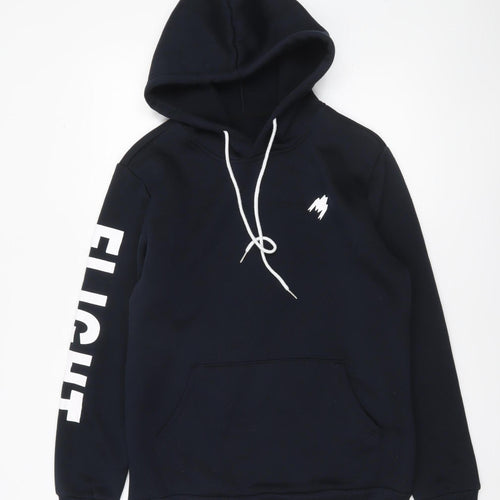 SHEIN Women's Black Pullover Hoodie Size S Flight Print Sweatshirt
