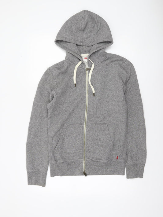 Levi's Men's Grey Full Zip Hoodie Small Regular Fit Cotton Jersey