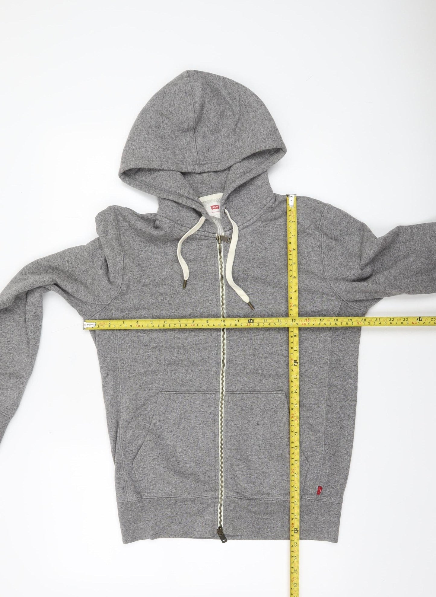 Levi's Men's Grey Full Zip Hoodie Small Regular Fit Cotton Jersey