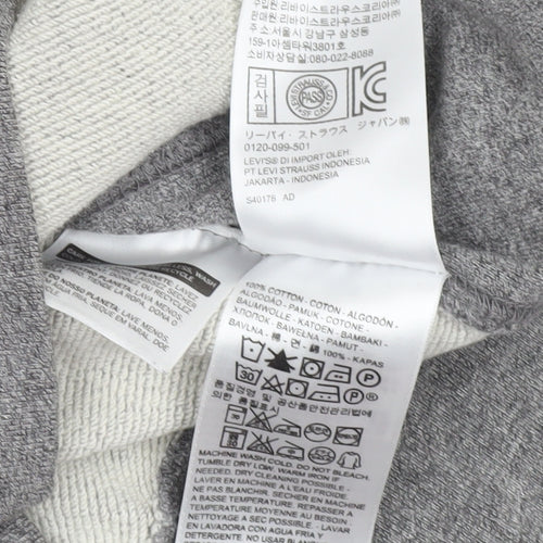 Levi's Men's Grey Full Zip Hoodie Small Regular Fit Cotton Jersey