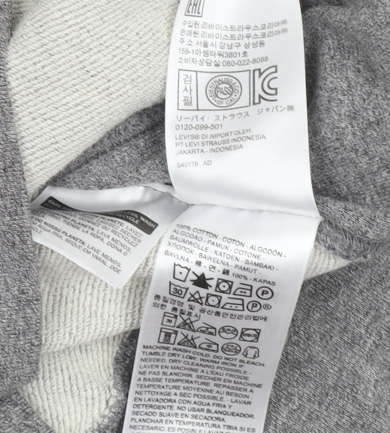 Levi's Men's Grey Full Zip Hoodie Small Regular Fit Cotton Jersey