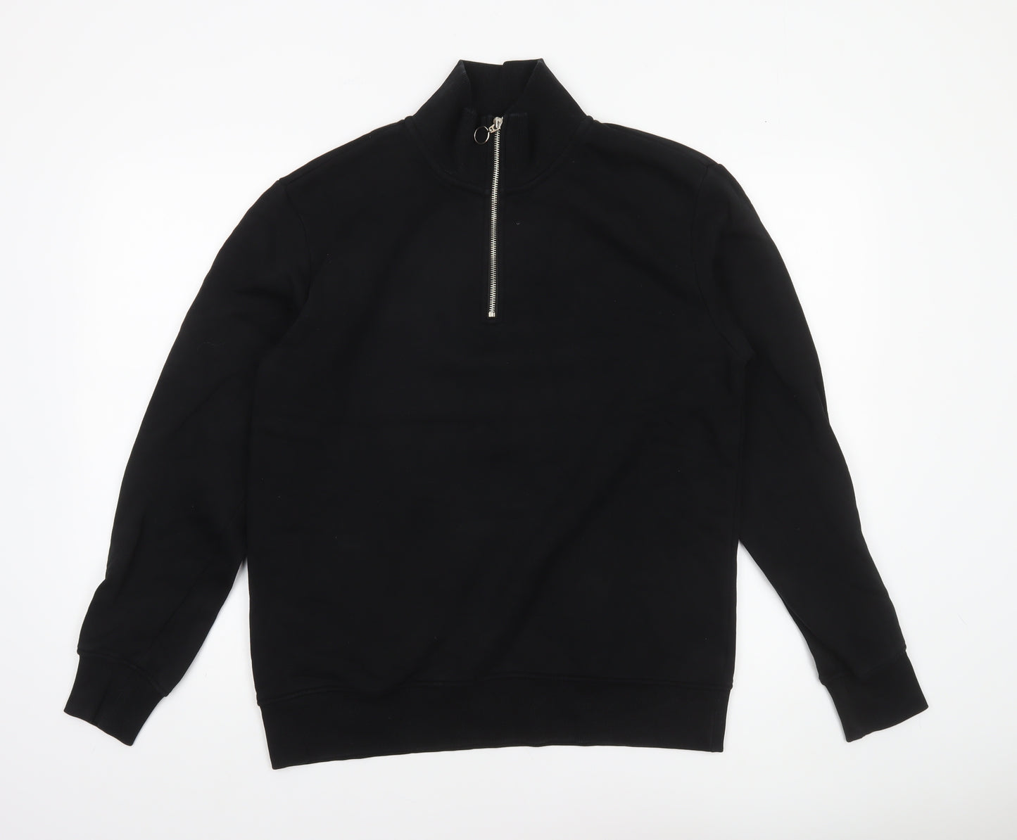 Weekday Men’s Black 1/2 Zip High Neck Fleece Sweatshirt Size S