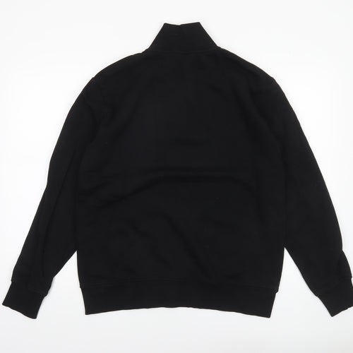 Weekday Men’s Black 1/2 Zip High Neck Fleece Sweatshirt Size S