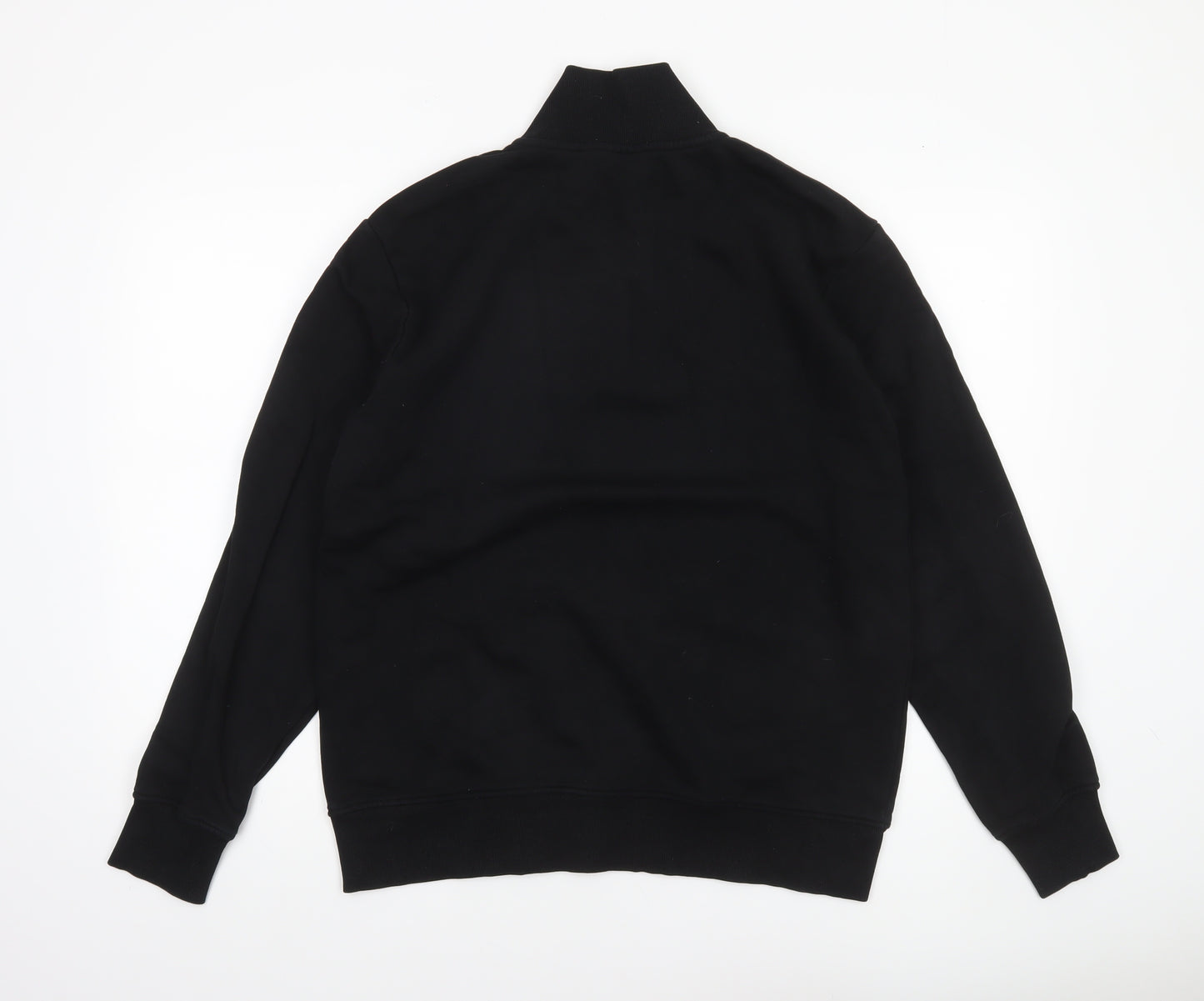 Weekday Men’s Black 1/2 Zip High Neck Fleece Sweatshirt Size S