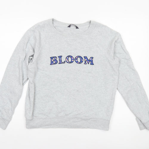 Marks and Spencer Women Grey Marl Cotton Bloom Sweatshirt Size 10
