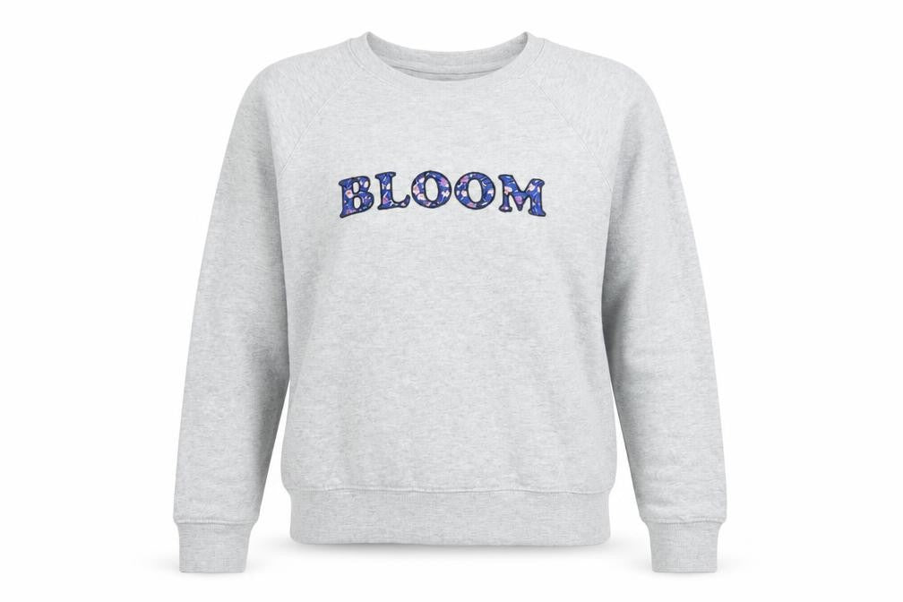 Marks and Spencer Women Grey Marl Cotton Bloom Sweatshirt Size 10