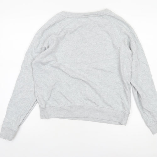 Marks and Spencer Women Grey Marl Cotton Bloom Sweatshirt Size 10