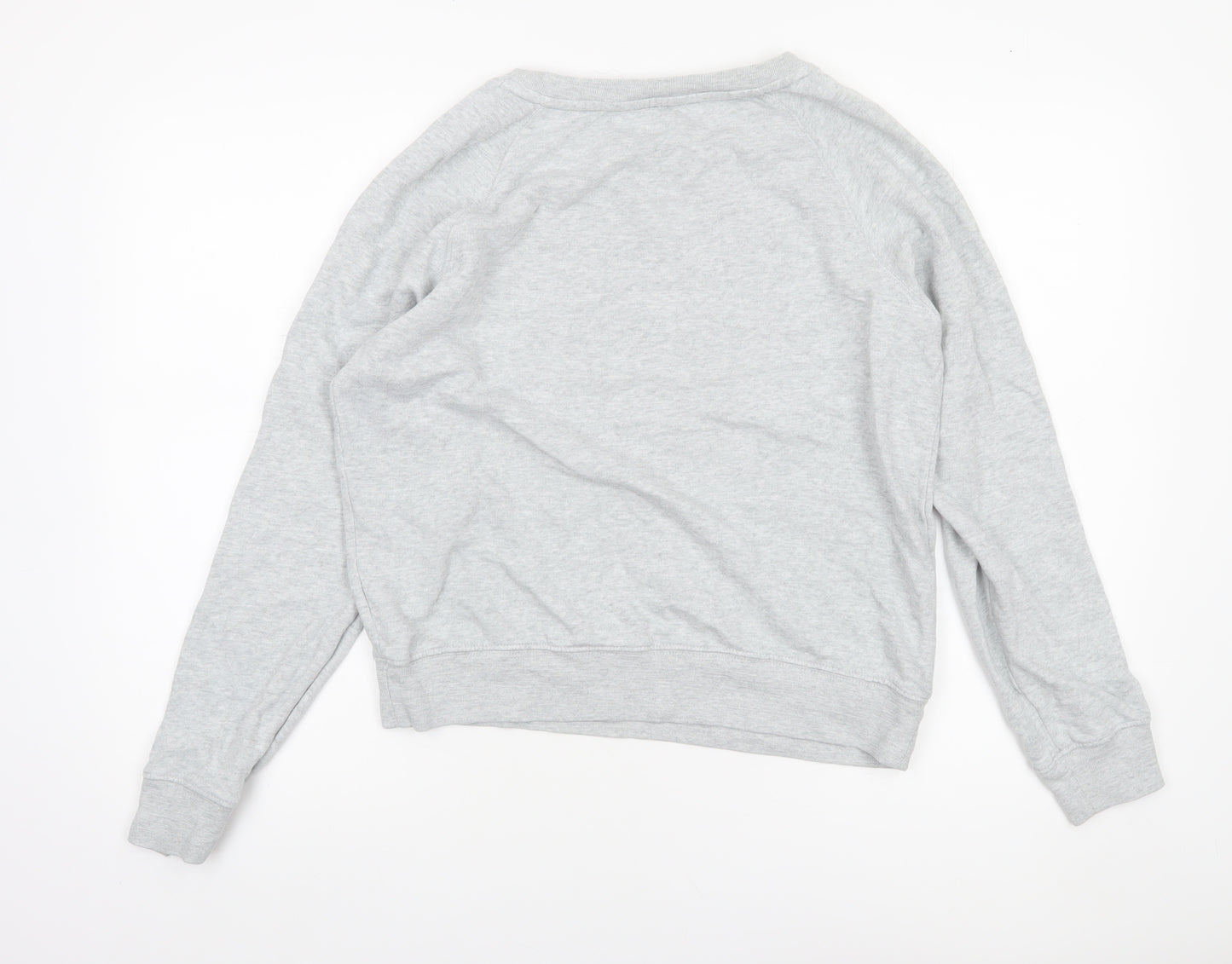 Marks and Spencer Women Grey Marl Cotton Bloom Sweatshirt Size 10