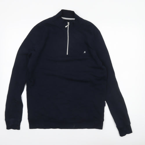 Mineral Men Blue 1/2 Zip High Neck Long Sleeve Sweatshirt M