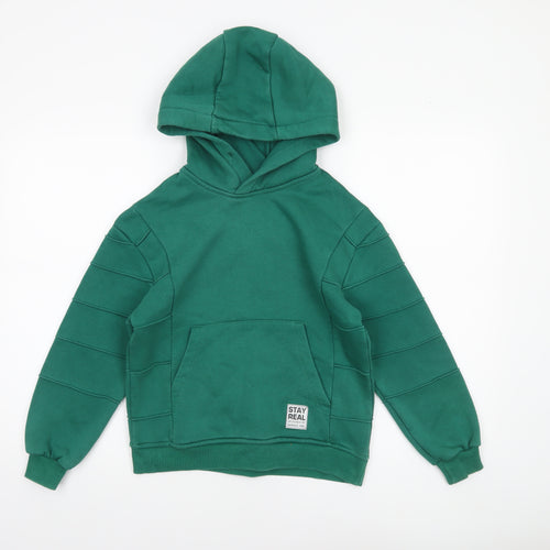 Haykids Club Boys Green Pullover Hoodie 9 Years Cotton Blend Casual