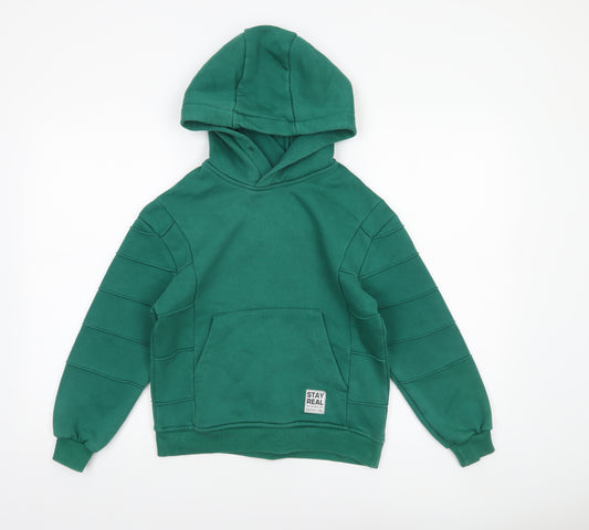 Haykids Club Boys Green Pullover Hoodie 9 Years Cotton Blend Casual