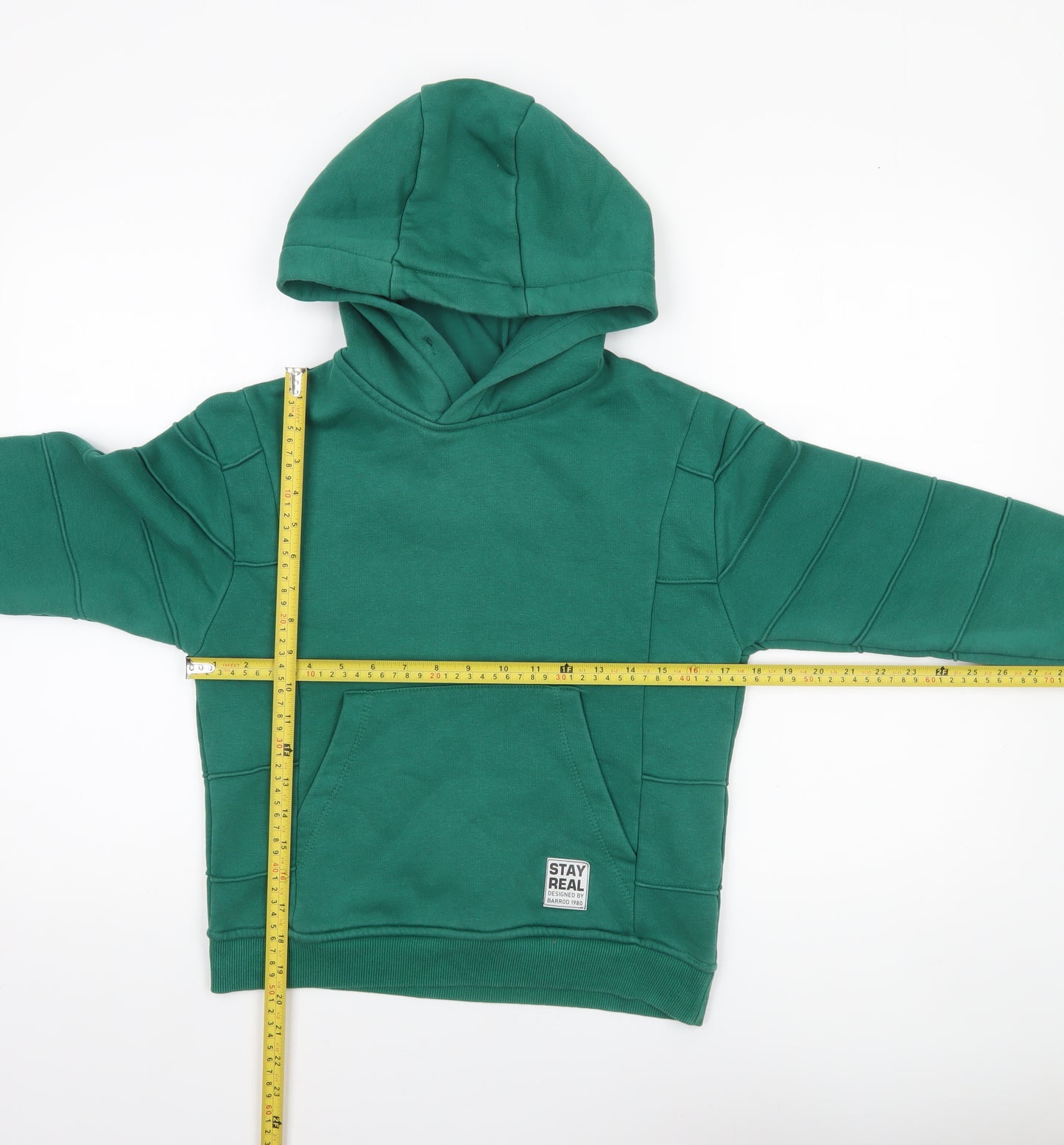 Haykids Club Boys Green Pullover Hoodie 9 Years Cotton Blend Casual