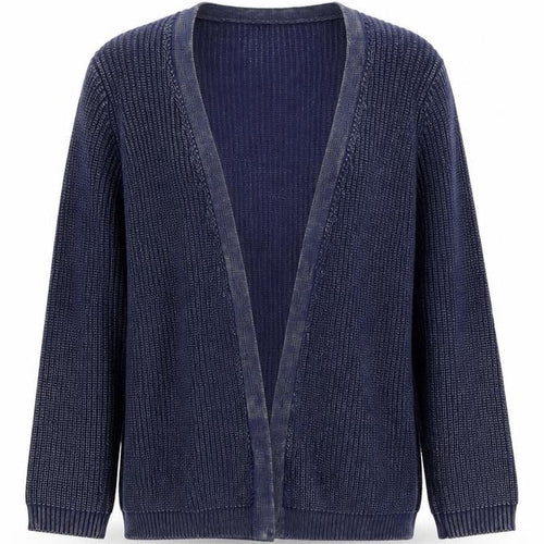 WoolOvers Women Blue Cotton Knit Long Sleeve Cardigan S