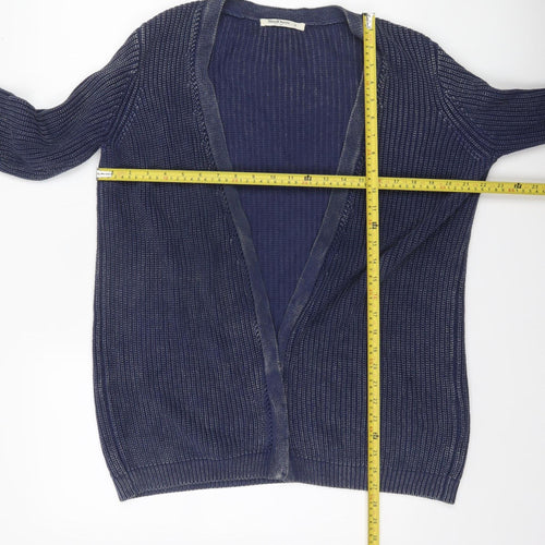 WoolOvers Women Blue Cotton Knit Long Sleeve Cardigan S