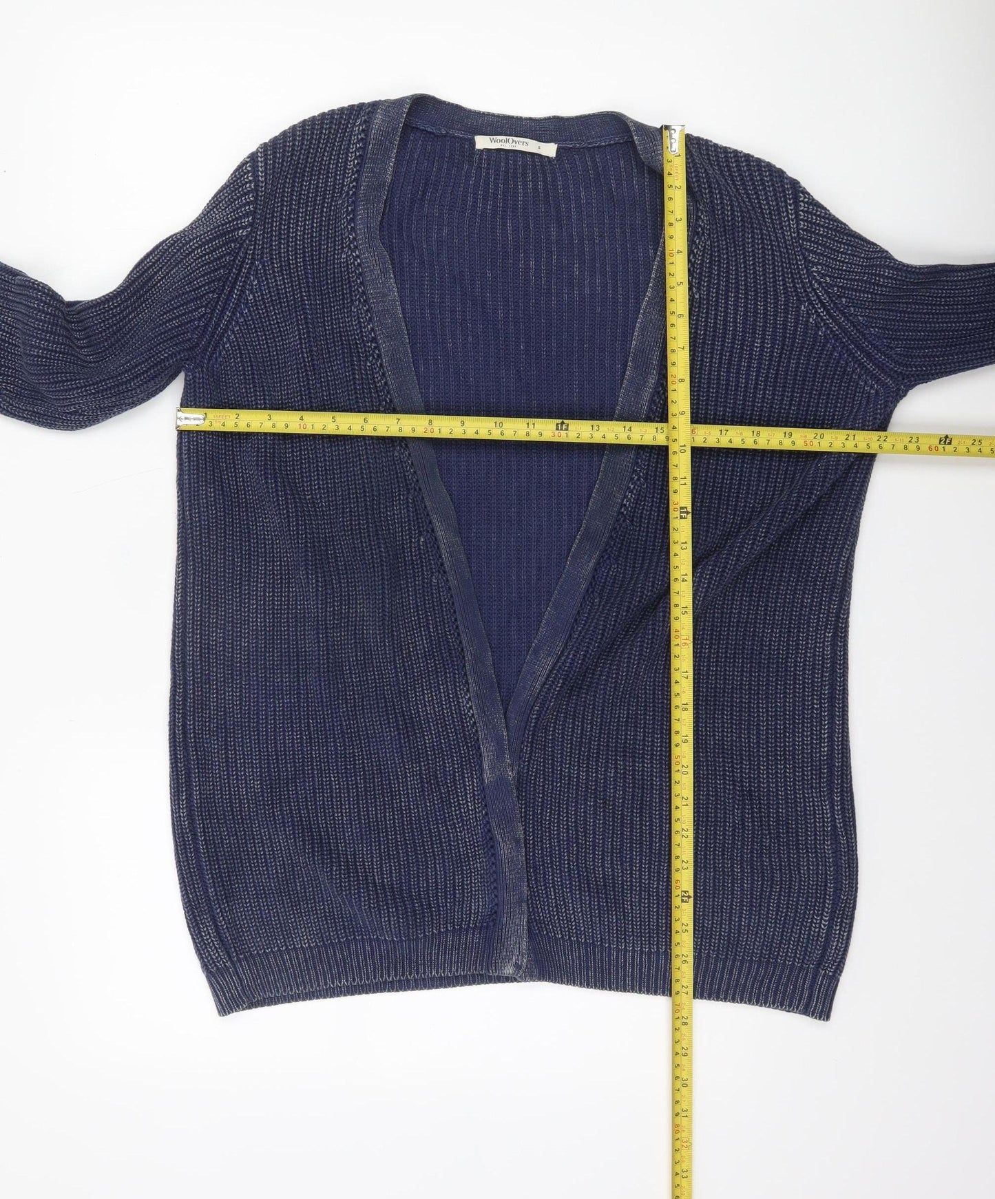 WoolOvers Women Blue Cotton Knit Long Sleeve Cardigan S