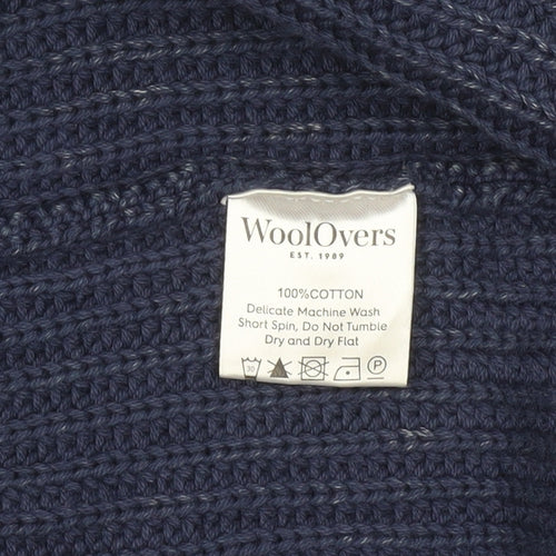 WoolOvers Women Blue Cotton Knit Long Sleeve Cardigan S