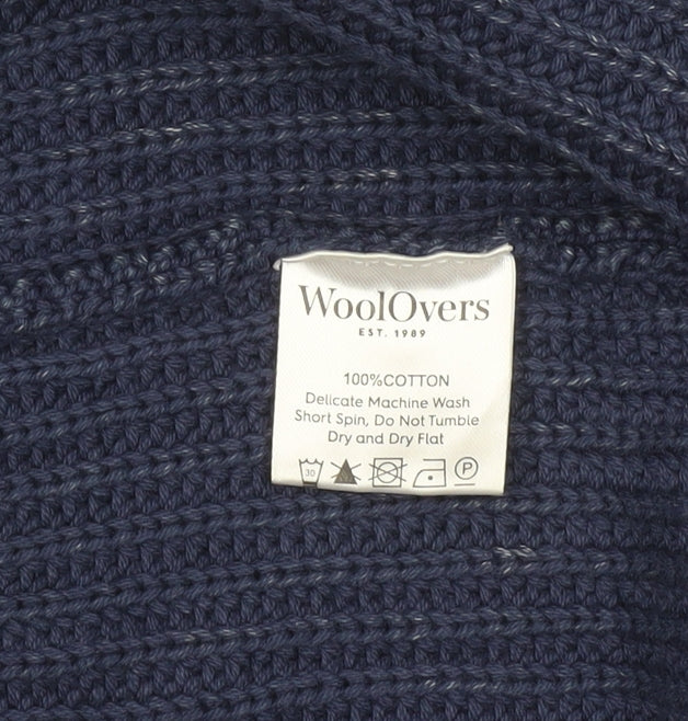 WoolOvers Women Blue Cotton Knit Long Sleeve Cardigan S